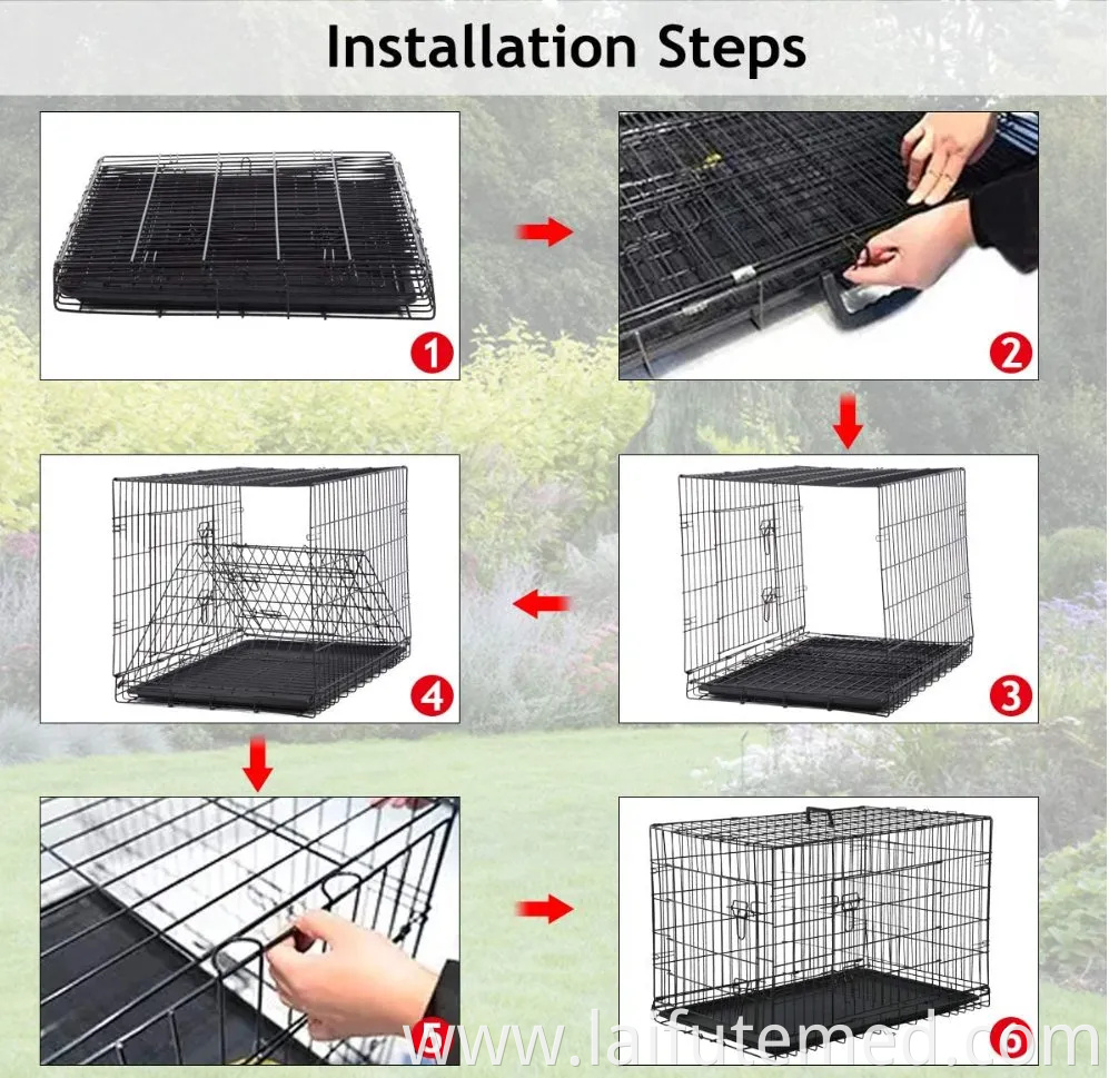 Collapsible Double Doors 18 Inch Tray Dog Crate for Pet Traveler
